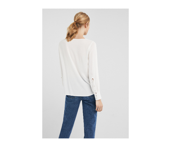 Springfield SS19 Long Sleeve Plain Blouse EU 36 For Women - Cream - Zoom Image 4