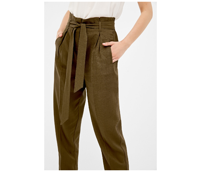 Springfield AW19 Cotton Plain Pant EU 38 For Women - Moss Green - Zoom Image 2