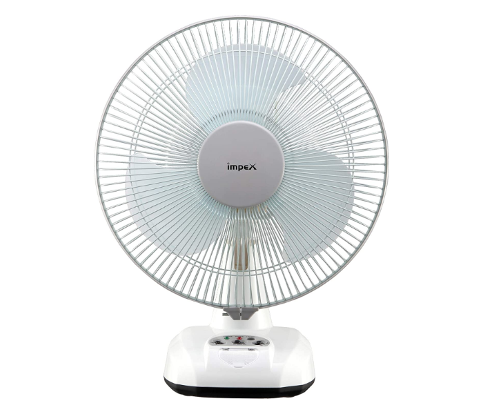 Impex Breeze D3 High Speed Rechargeable Table Fan with LED Light - White - Zoom Image 1