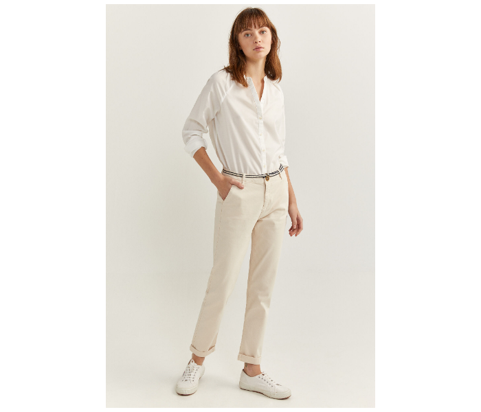 Springfield SS20 Plain Trouser Pant EU 36 For Women - Ivory - Zoom Image 1