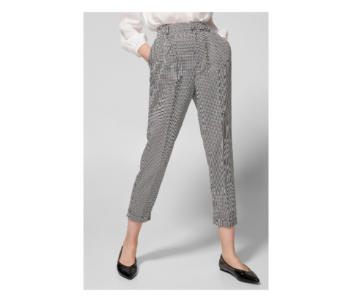 Springfield AW18 Checked Cotton Pant EU 40 For Women - Black and White - Zoom Image 2