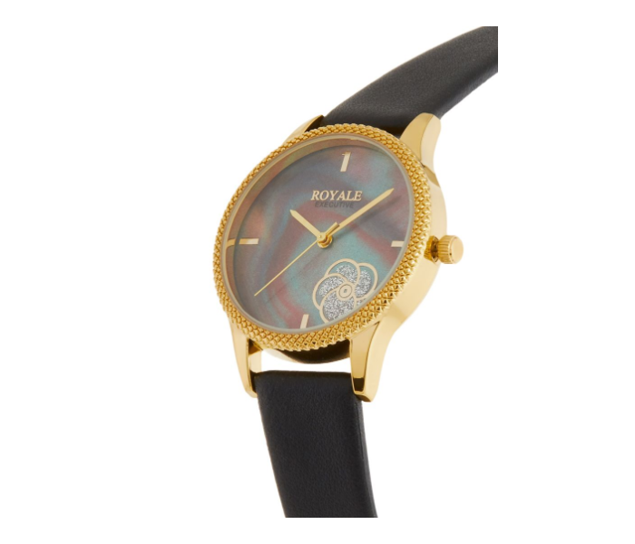 Royale Executive RE023 Leather Analog Wrist Watch For Women - Black - Zoom Image 2