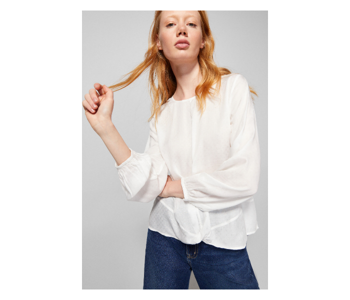 Springfield AW18 Long Sleeve Plain Blouse EU 40 For Women - White - Zoom Image 3