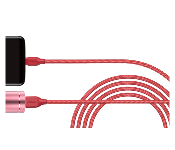 Aukey AC2R 2m USB Type C Braided Cable Aluminum Head - Red - Zoom Image 5