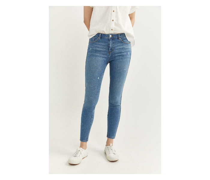 Springfield SS20 Fancy Denim Jeans EU 42 For Women - Blue and White - Zoom Image 4