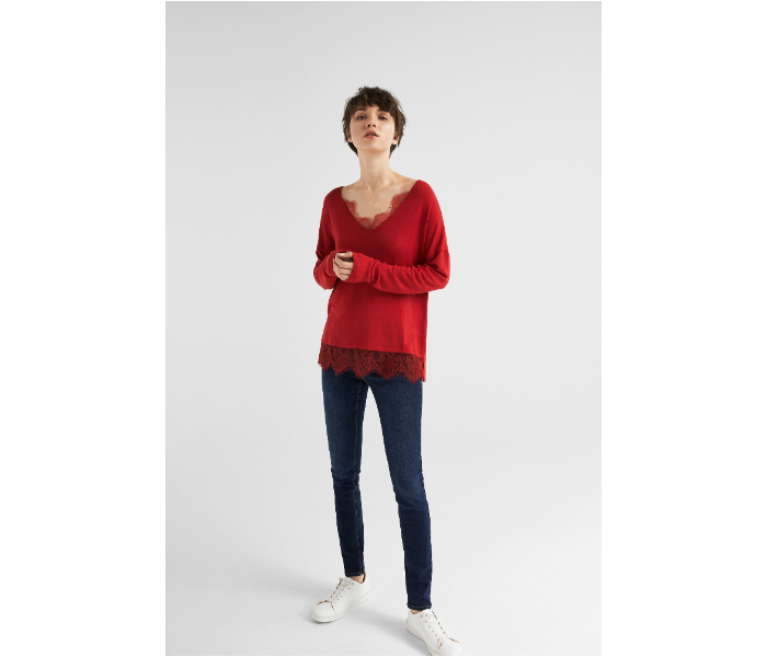 Springfield Plain Long Sleeve T-Shirt Medium For Women - Red - Zoom Image 3