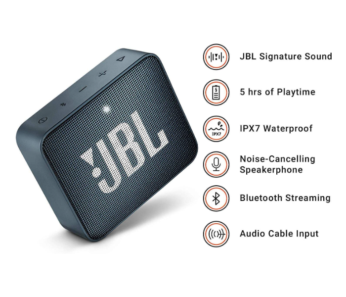 JBL GO 2 Rechargeable Waterproof Bluetooth Speaker -Navy Blue - Zoom Image 4