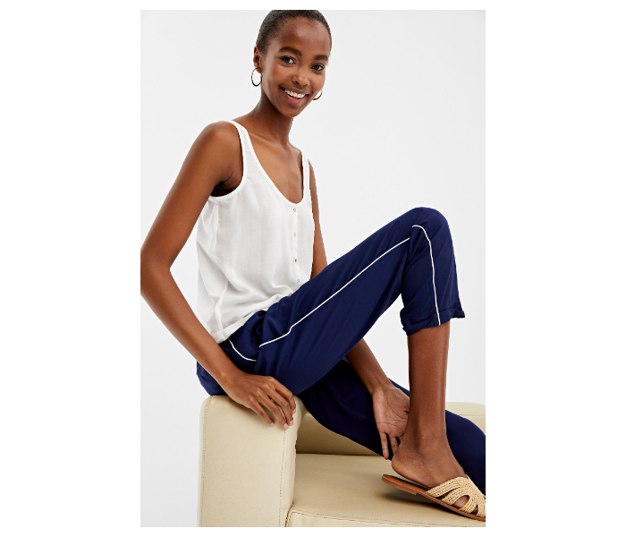 Springfield AW19 Cotton Plain Pant EU 44 For Women - Blue - Zoom Image 1