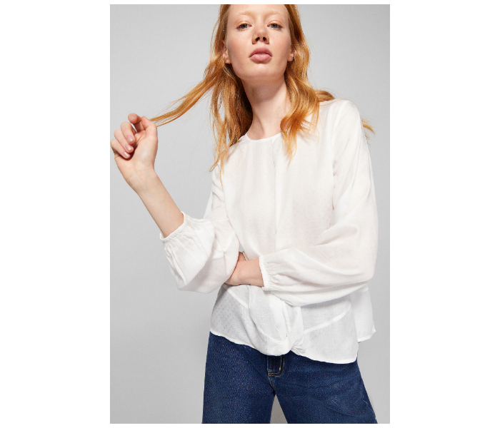 Springfield AW18 Long Sleeve Plain Blouse EU 36 For Women -White - Zoom Image 2