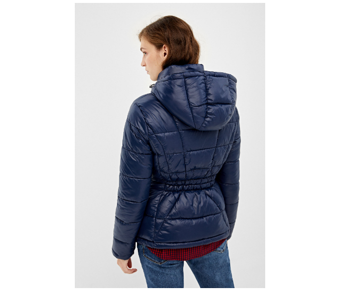 Springfield AW19 Solid Winter Jacket Medium For Women - Dark Blue - Zoom Image 2