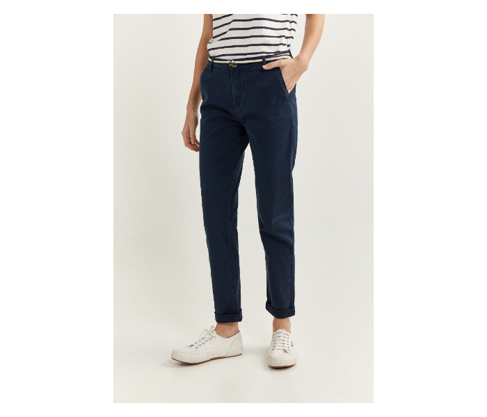 Springfield SS20 Plain Trouser Pant EU 38 For Women - Dark Blue - Zoom Image 2