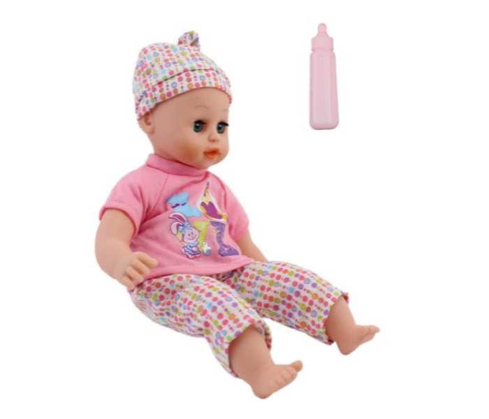 Basmah 14inch Doll Set With Sound - Pink - Zoom Image 1