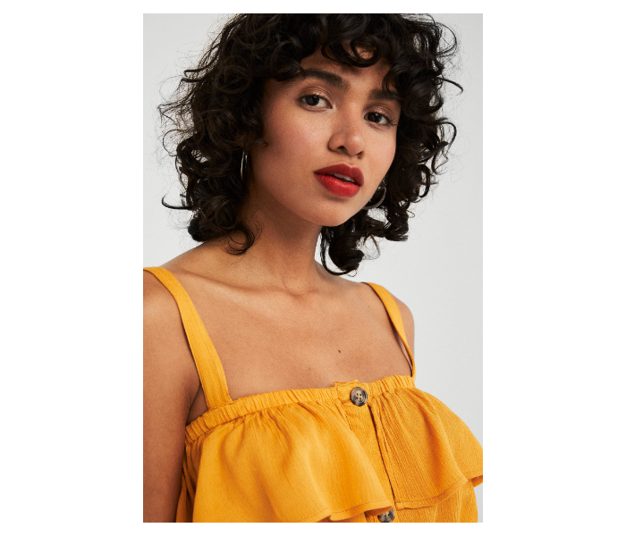 Springfield AW19 Frilled Details Knit Dress EU 40 For Women - Yellow - Zoom Image 4