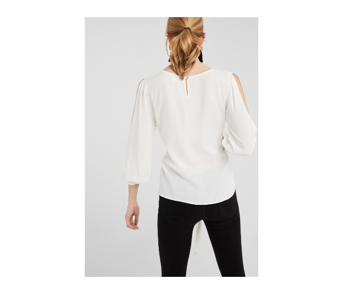 Springfield SS19 Long Sleeve Plain Blouse EU 38 For Women -White - Zoom Image 3