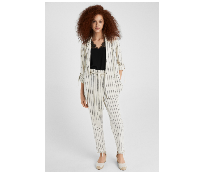 Springfield SS19 Striped Cotton Fancy Pant EU 42 For Women - Ivory Black - Zoom Image 1