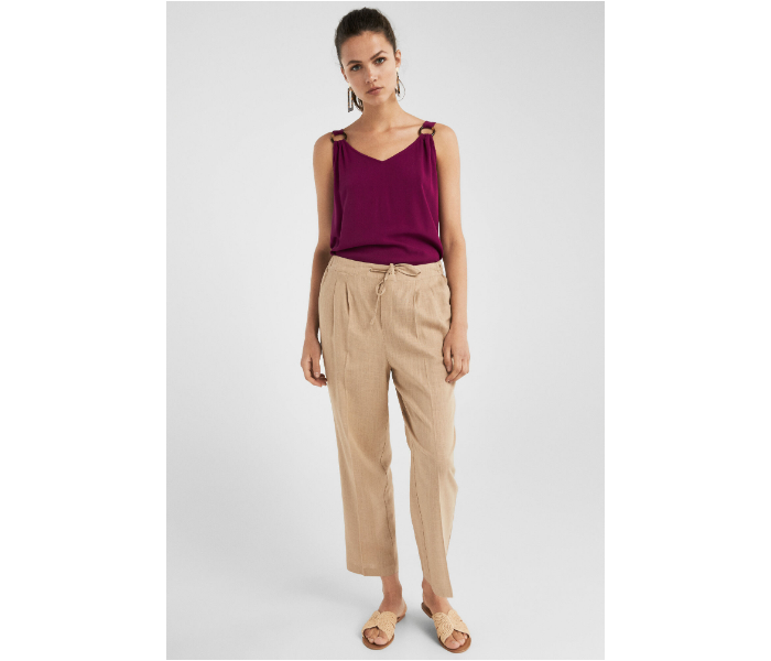 Springfield SS19 Cotton Fancy Pant EU 38 For Women - Camel - Zoom Image 1