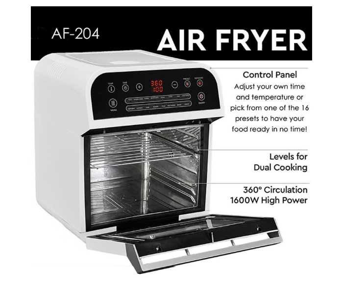 Crownline AF-204 12L Air Fryer With Oven - White and Black - Zoom Image 5