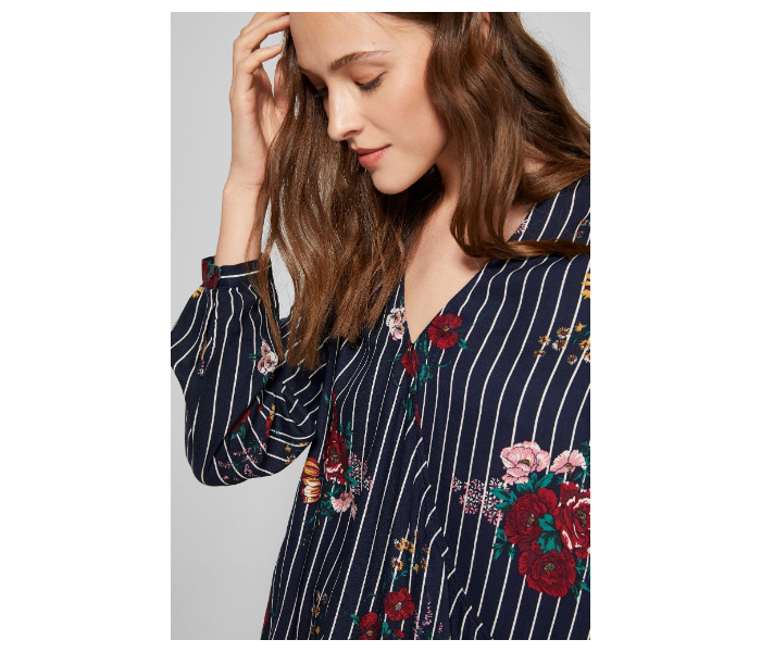 Springfield SS19 Long Sleeve Floral Blouse EU 38 For Women - Dark Blue - Zoom Image 2