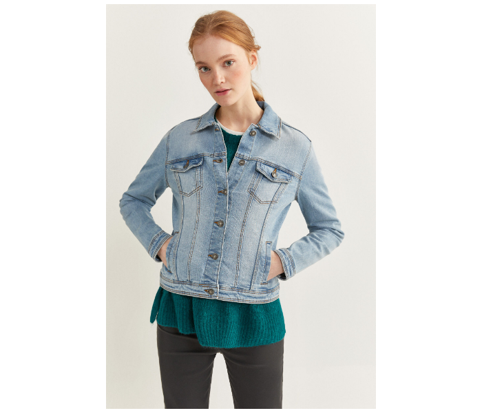 Springfield SS20 Denim Jacket EU 42 For Women - Light Blue - Zoom Image 1