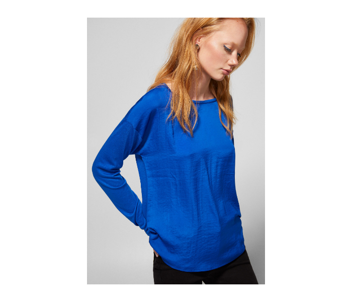 Springfield AW18 Plain Long Sleeve T-Shirt Medium For Women - Blue - Zoom Image 4