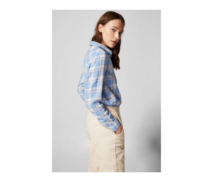 Springfield SS19 Long Sleeve Checked Blouse EU 40 For Women - Blue and White - Zoom Image 3