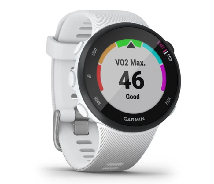 Garmin 010-02156-10 Small Forerunner 45S GPS Smart Watch - White - Zoom Image 3