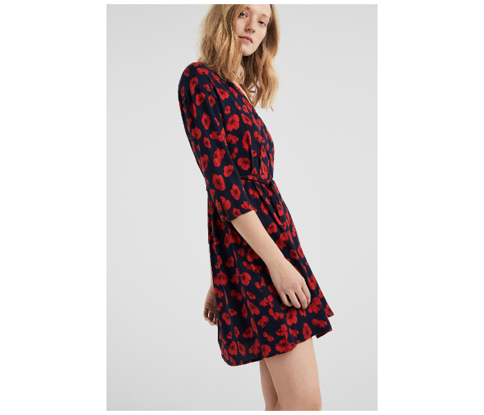 Springfield SS19 Floral Knit Dress EU 42 For Women - Blue and Red - Zoom Image 2