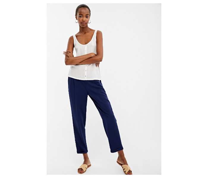 Springfield AW19 Cotton Plain Pant EU 42 For Women - Blue - Zoom Image 3