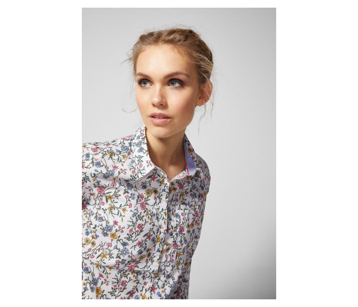 Springfield SS19 Long Sleeve Floral Blouse EU 38 For Women - Beige - Zoom Image 1