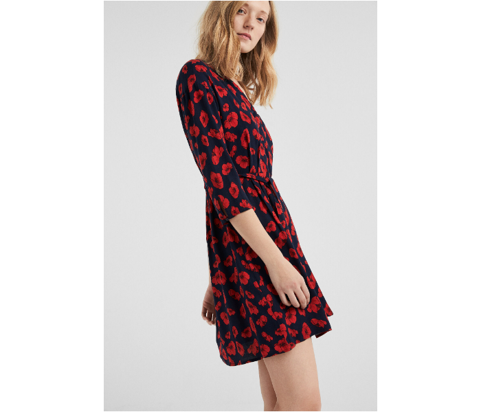 Springfield SS19 Floral Knit Dress EU 40 For Women - Blue and Red - Zoom Image 1