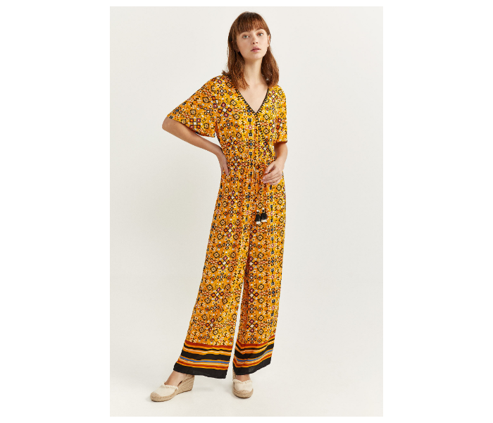 Springfield SS20 Printed Jumpsuit EU 36 For Women - Dark Yellow - Zoom Image 1