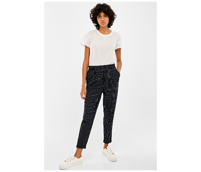 Springfield AW19 Striped Cotton Pant EU 38 For Women - Blue and White - Zoom Image 3