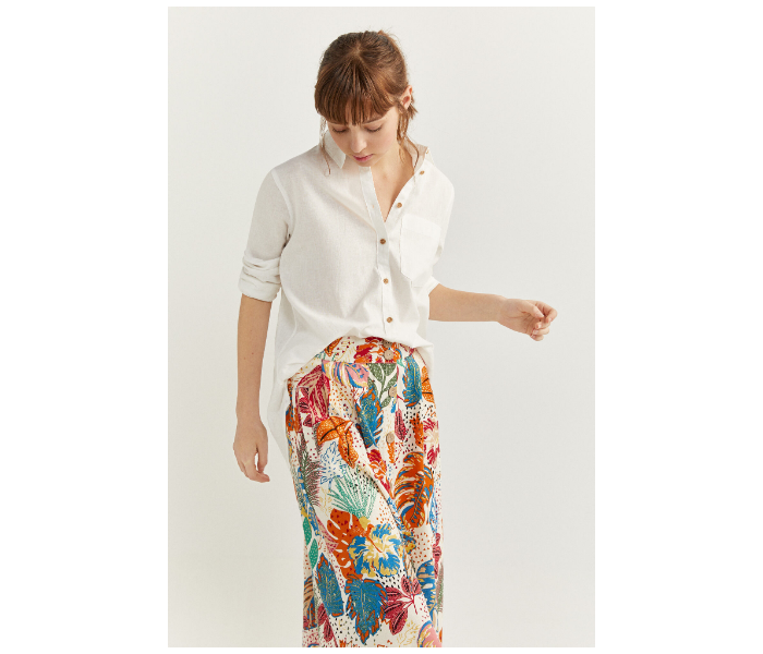 Springfield SS20 Printed Midi Skirt EU 36 For Women - Ivory - Zoom Image 3