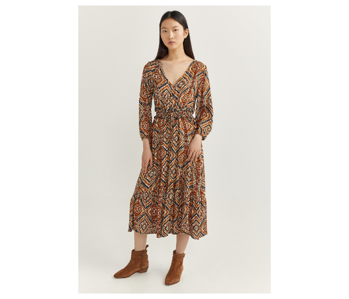 Springfield SS20 Printed Knit Dress EU 36 For Women - Tan - Zoom Image 3