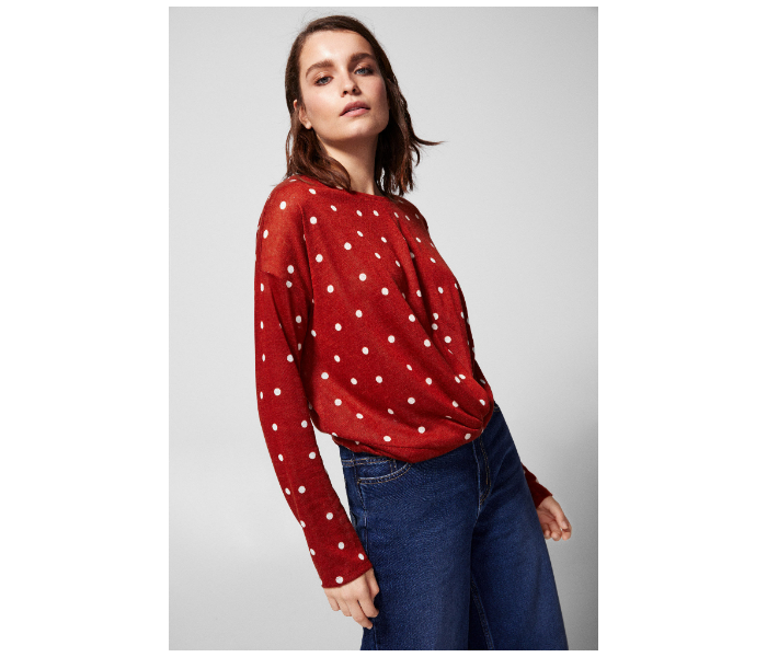 Springfield Dotted Long Sleeve T-Shirt X-Small For Women - Red - Zoom Image 3