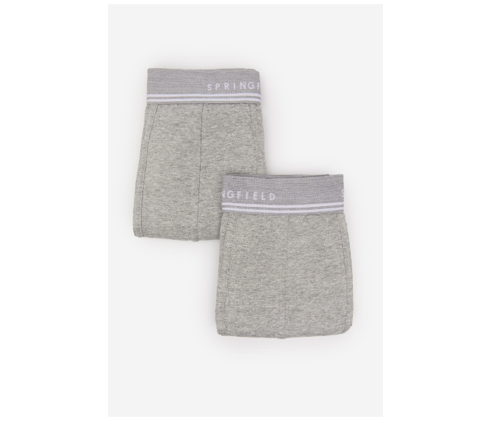 Springfield SS20 Pack of 2 Knitted Boxers And Slips Large For Men - Grey and White - Zoom Image 1