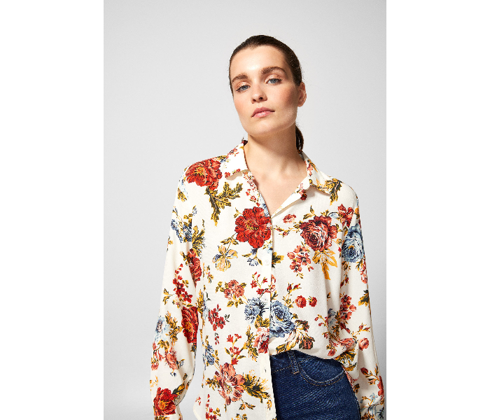 Springfield AW18 Long Sleeve Floral Blouse EU 38 For Women - Beige - Zoom Image 4