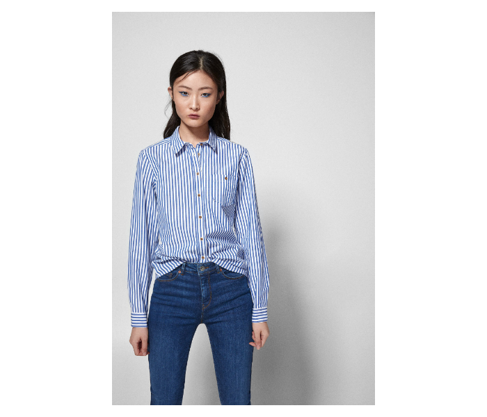 Springfield SS19 Long Sleeve Striped Blouse EU 40 For Women - Blue and White - Zoom Image 3