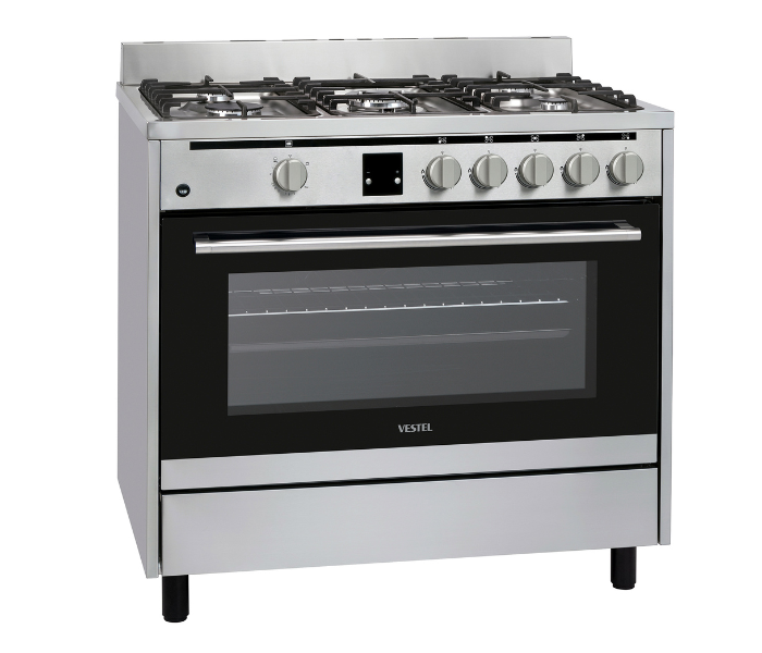 Vestel FP9636X 90x60 Cm Cooking Range With 5 Burners - Stainless Steel and Black - Zoom Image