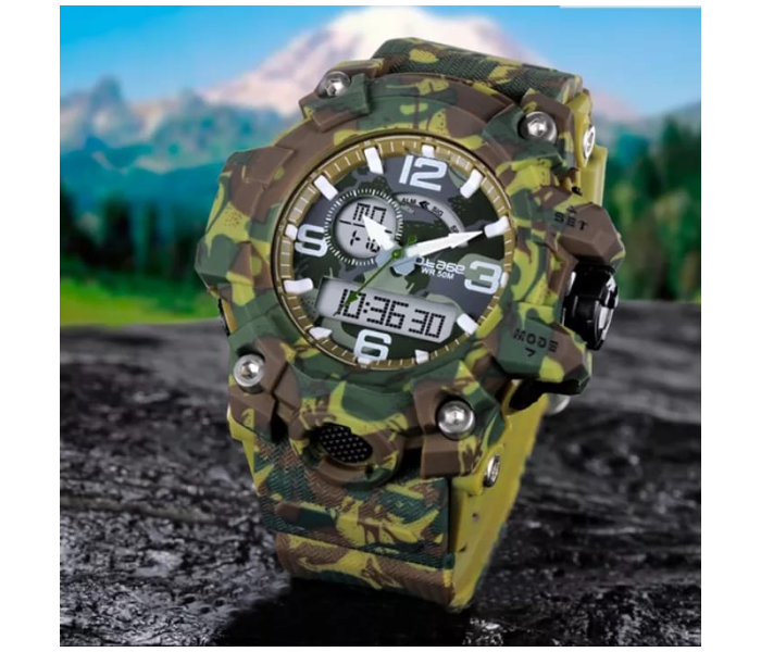 S Shock Casual Sports Watch Waterproof for Men -  Army Green - Zoom Image 2