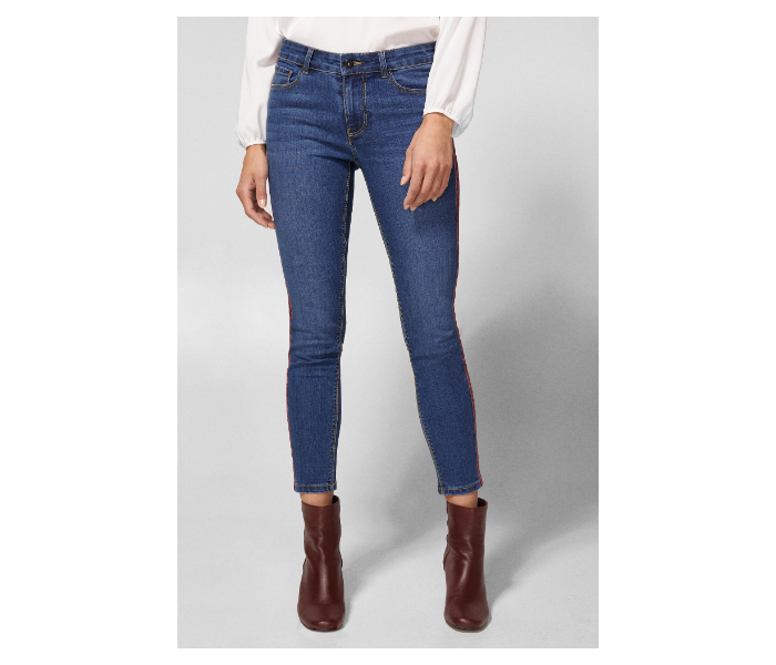 Springfield AW18 Fancy Denim Trouser EU 38 For Women - Blue and Brown - Zoom Image 2