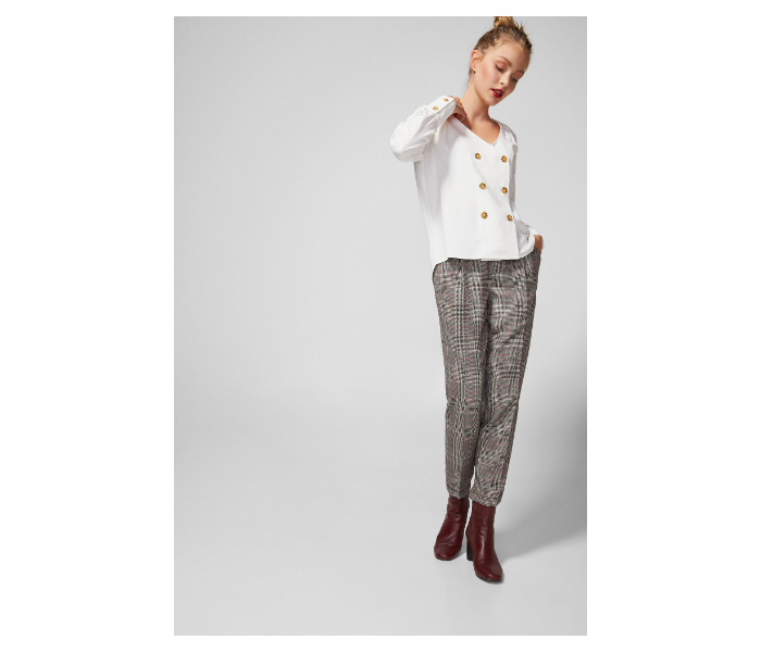 Springfield AW18 Cotton Fancy Pant EU 40 For Women - Charcoal Grey - Zoom Image 2