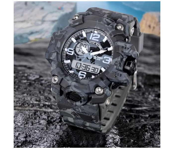 S Shock Casual Sports Watch Waterproof for Men -  Army Black - Zoom Image 1