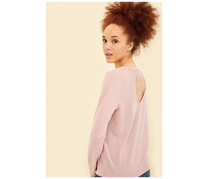 Springfield Plain Long Sleeve T-Shirt Medium For Women - Baby Pink - Zoom Image 2