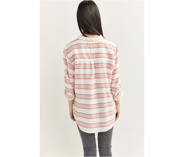 Springfield SS20 Long Sleeve Striped Shirt EU 42 For Women - Coral - Zoom Image 3