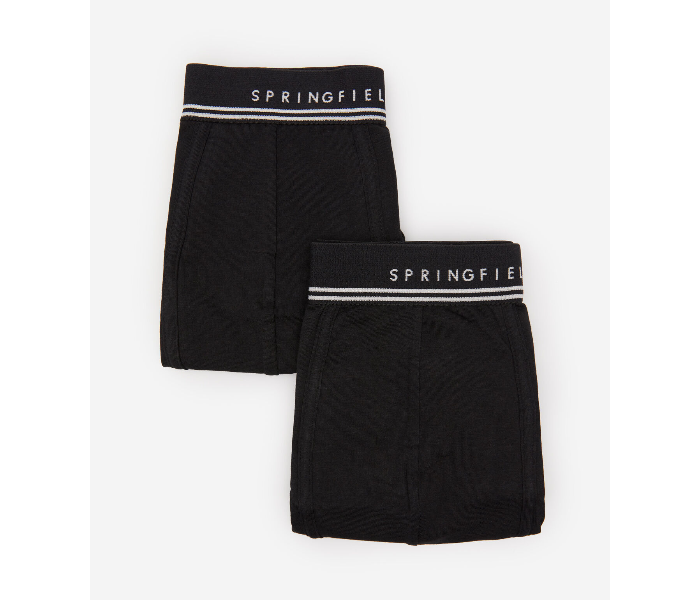 Springfield SS20 Pack of 2 Knitted Boxers And Slips Medium For Men - Black and White - Zoom Image 1