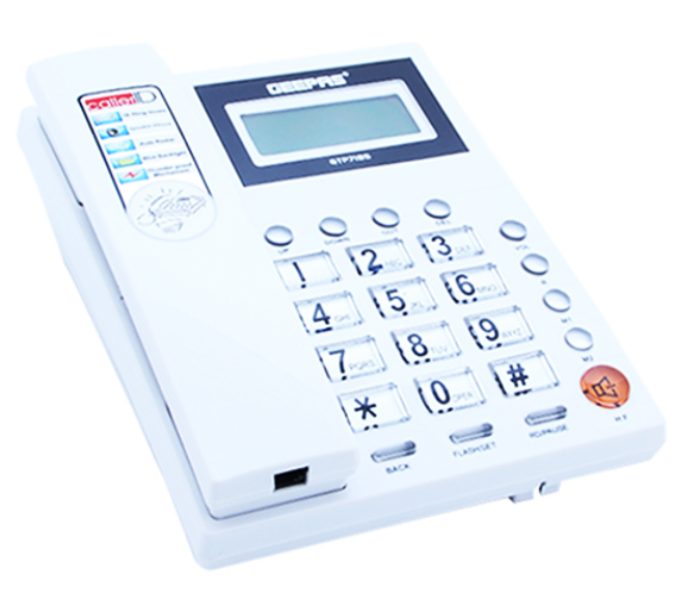 Geepas GTP7185 Caller ID Telephone with Three-mode IDD Key Lock - White - Zoom Image