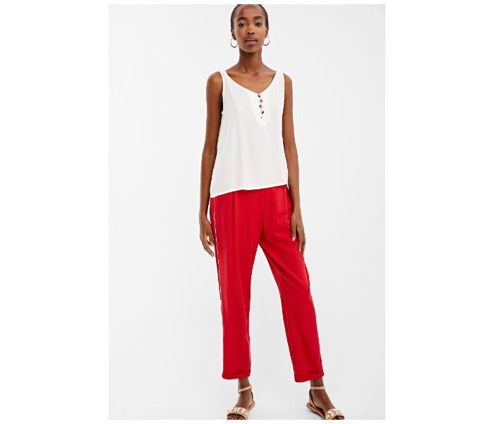 Springfield AW19 Cotton Plain Pant EU 42 For Women - Red - Zoom Image 3