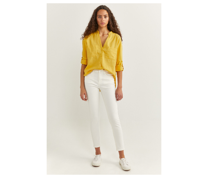 Springfield SS20 Long Sleeve Plain Shirt EU 36 For Women - Yellow - Zoom Image 3