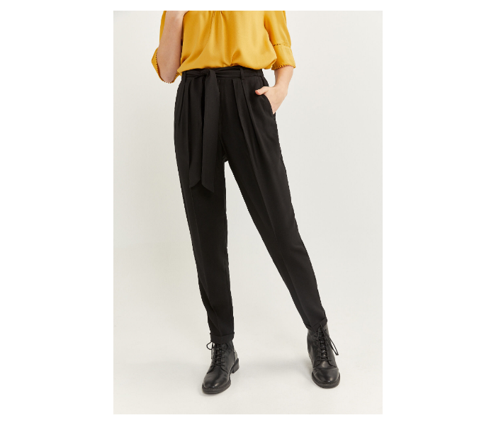 Springfield SS20 Bottom Tight Cotton Fancy Pant EU 34 For Women - Black - Zoom Image 2